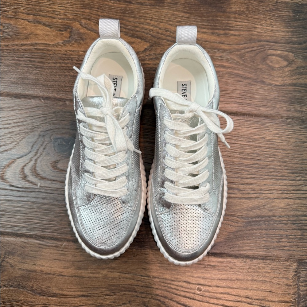 Steve Madden Metallic Silver Women's Sneakers